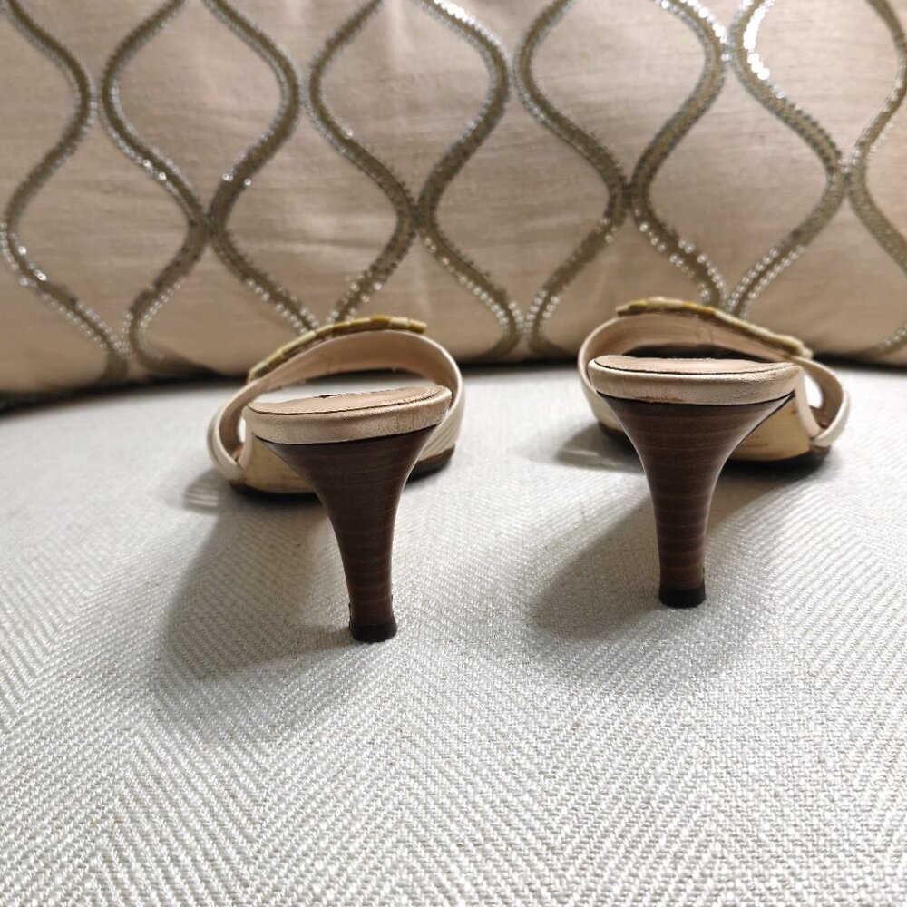 SERGIO ROSSI Shell-Embellished Leather Sandals - Picture 5 of 10